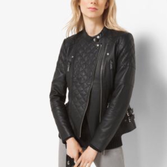 MICHAEL Michael Kors Quilted Leather Moto Jacket - Picture 2 of 3